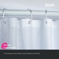 Штора для ванной комнаты Iddis Base BD05P24i11, 240 x 200 см, полиэстер, цвет белый