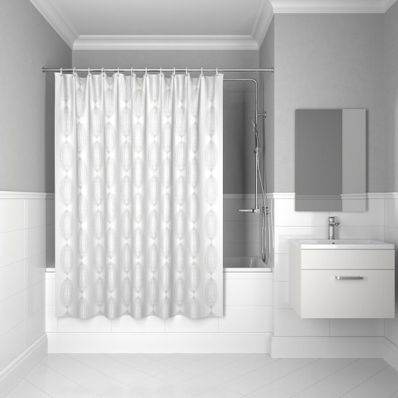 Штора для ванной комнаты Iddis Base BD06P18i11, 180 x 200 см, полиэстер, цвет белый