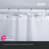Штора для ванной комнаты Iddis Base BD06P18i11, 180 x 200 см, полиэстер, цвет белый