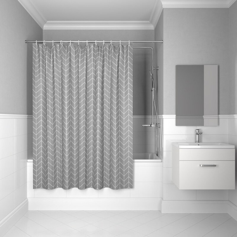 Штора для ванной комнаты Iddis Base BD06P24i11, 240 x 200 см, полиэстер, серый
