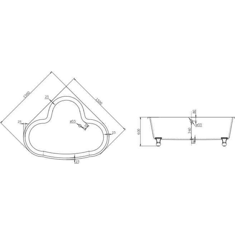Акриловая ванна BELBAGNO BB07