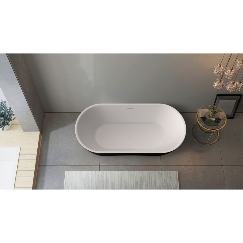 Акриловая ванна BELBAGNO BB70-1700-800-W/NM Белый Глянец внутри, черный матовый снаружи