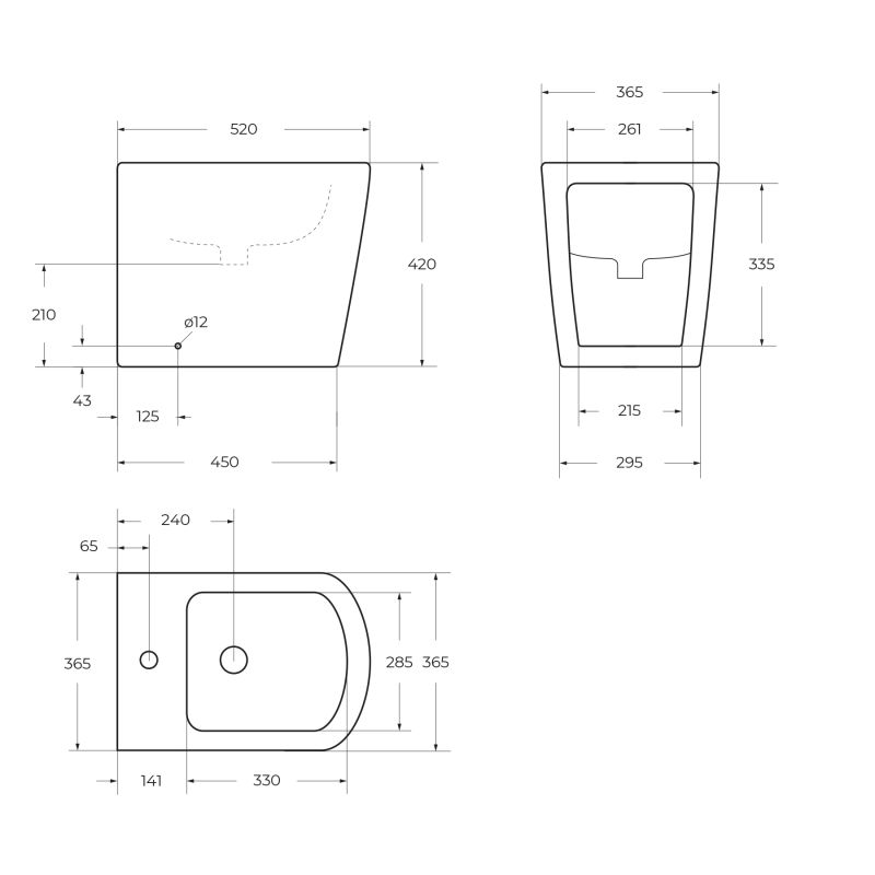 Биде напольное BelBagno ALBANO BB120B