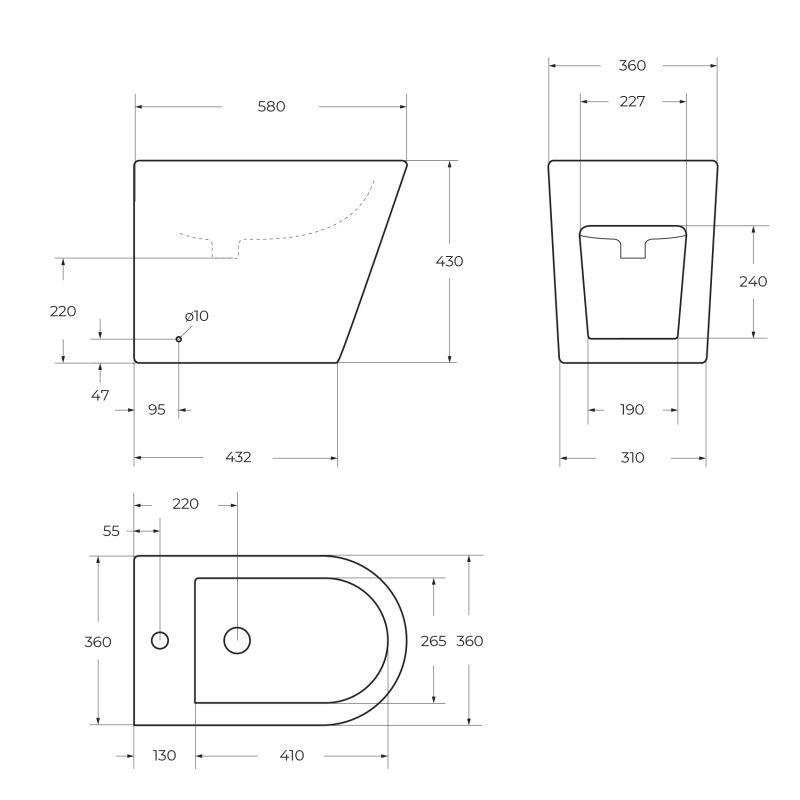 Биде напольное BelBagno FLAY-R BB1003B