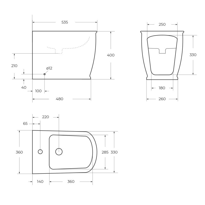Биде напольное BelBagno PRADO BB10150B