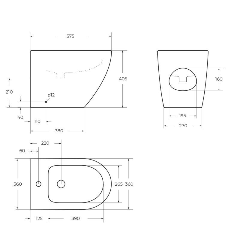 Биде напольное BelBagno SFERA-R BB2141B