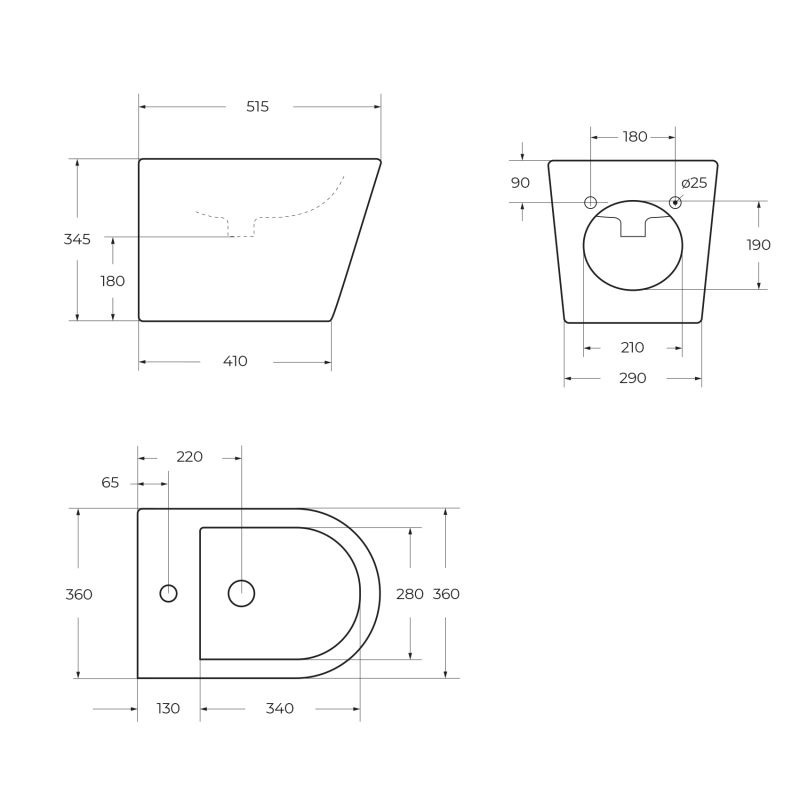 Биде подвесное BelBagno FLAY-R BB053BH