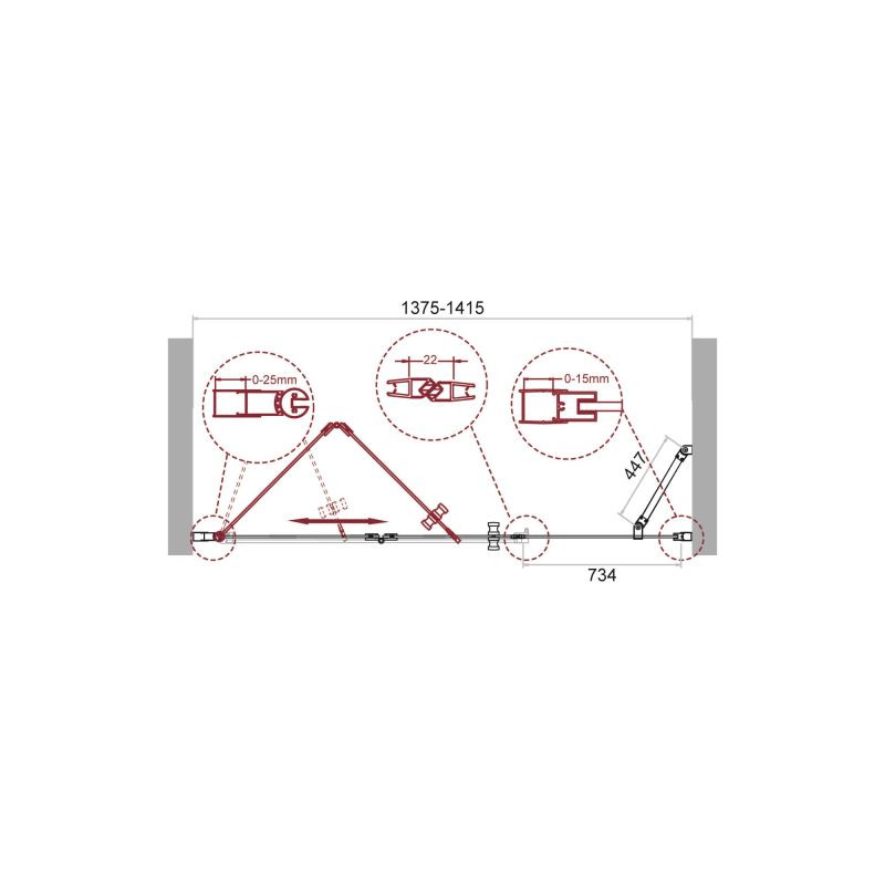 Душевая дверь BelBagno ALBANO-BS-13-80+60-C-Cr