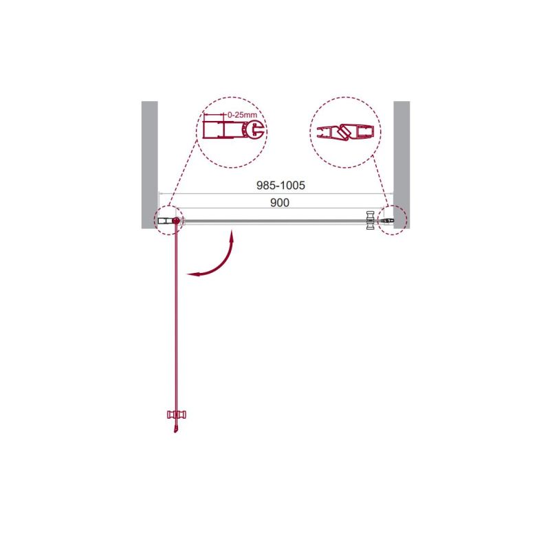 Душевая дверь BelBagno ETNA-B-1-100-C-Cr