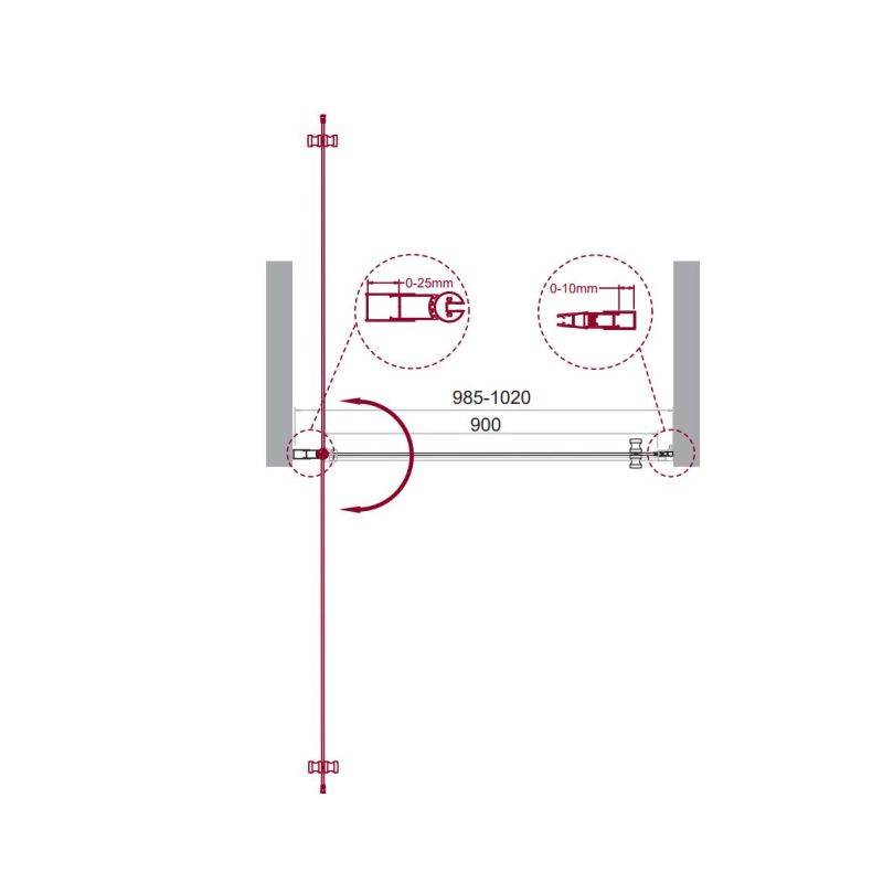 Душевая дверь BelBagno ETNA-B-1-100-C-Cr-90
