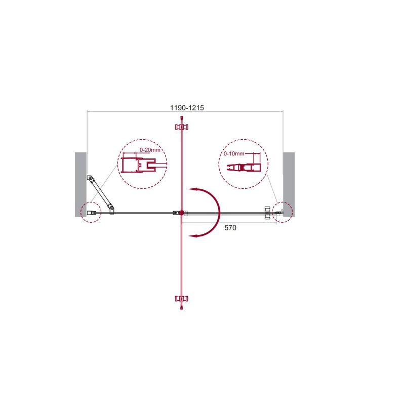 Душевая дверь BelBagno ETNA-B-12-60/60-C-Cr-90