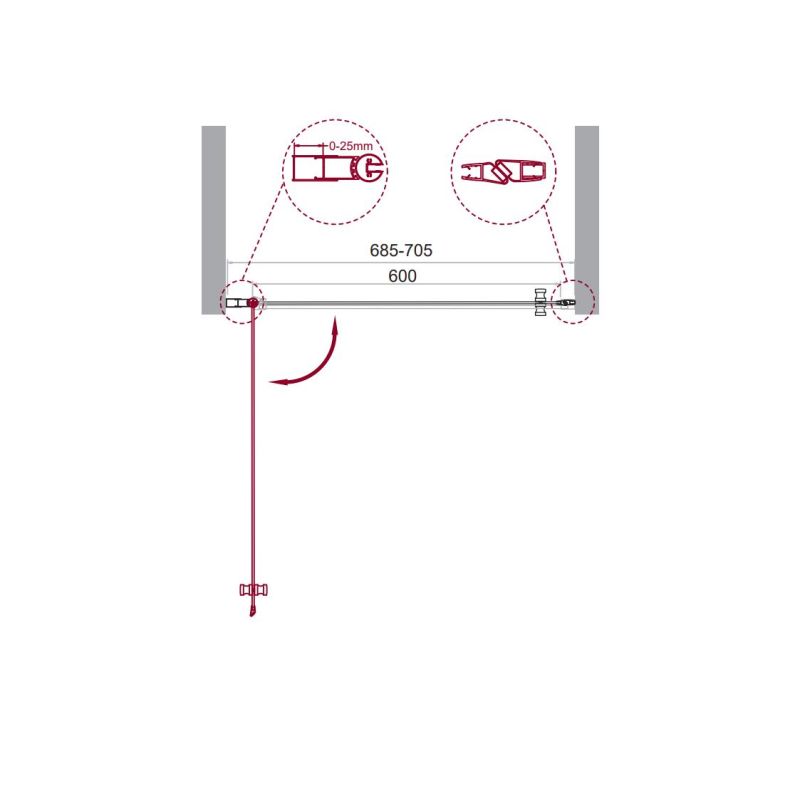 Душевая дверь BelBagno ETNA-B-1-70-C-Cr