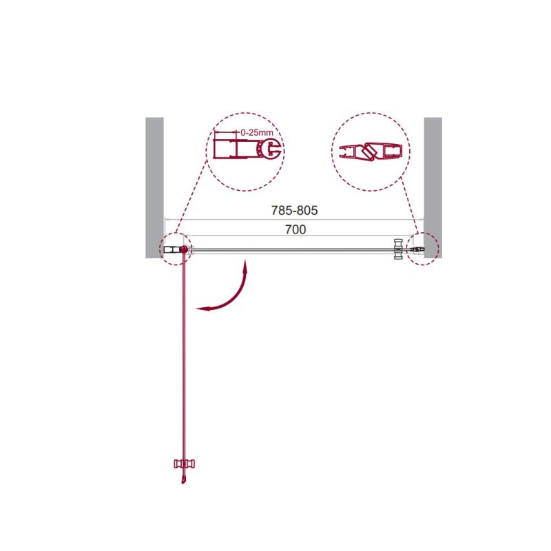 Душевая дверь BelBagno ETNA-B-1-80-C-Cr