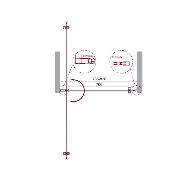 Душевая дверь BelBagno ETNA-B-1-80-C-Cr-90