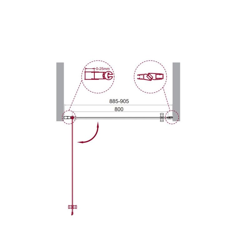 Душевая дверь BelBagno ETNA-B-1-90-C-Cr