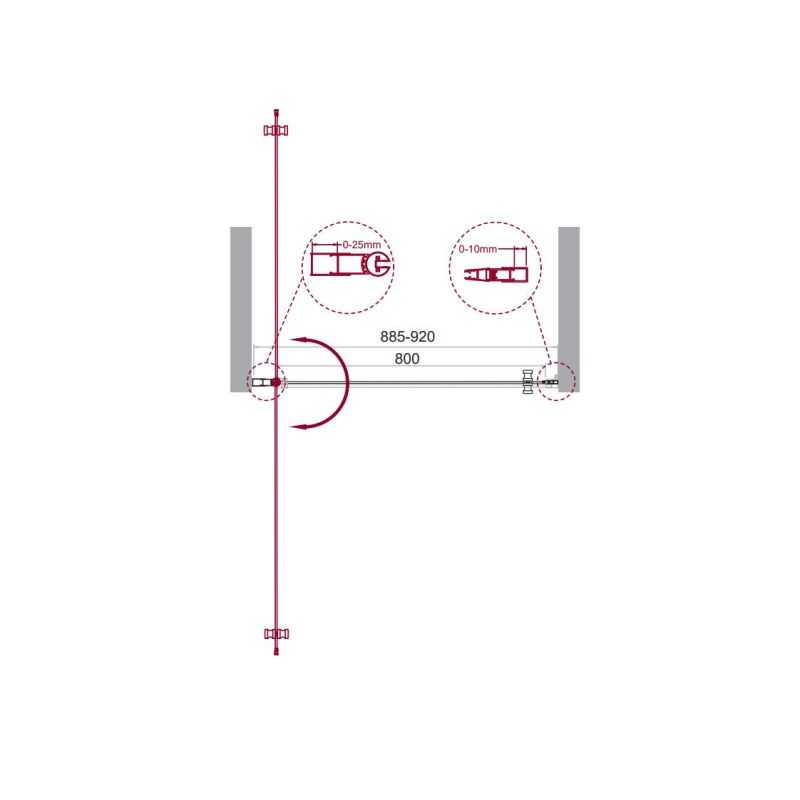 Душевая дверь BelBagno ETNA-B-1-90-C-Cr-90