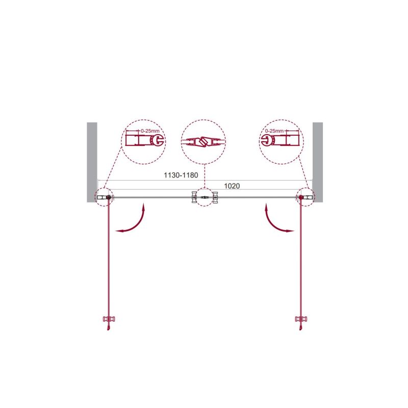 Душевая дверь BelBagno ETNA-B-2-120-C-Cr