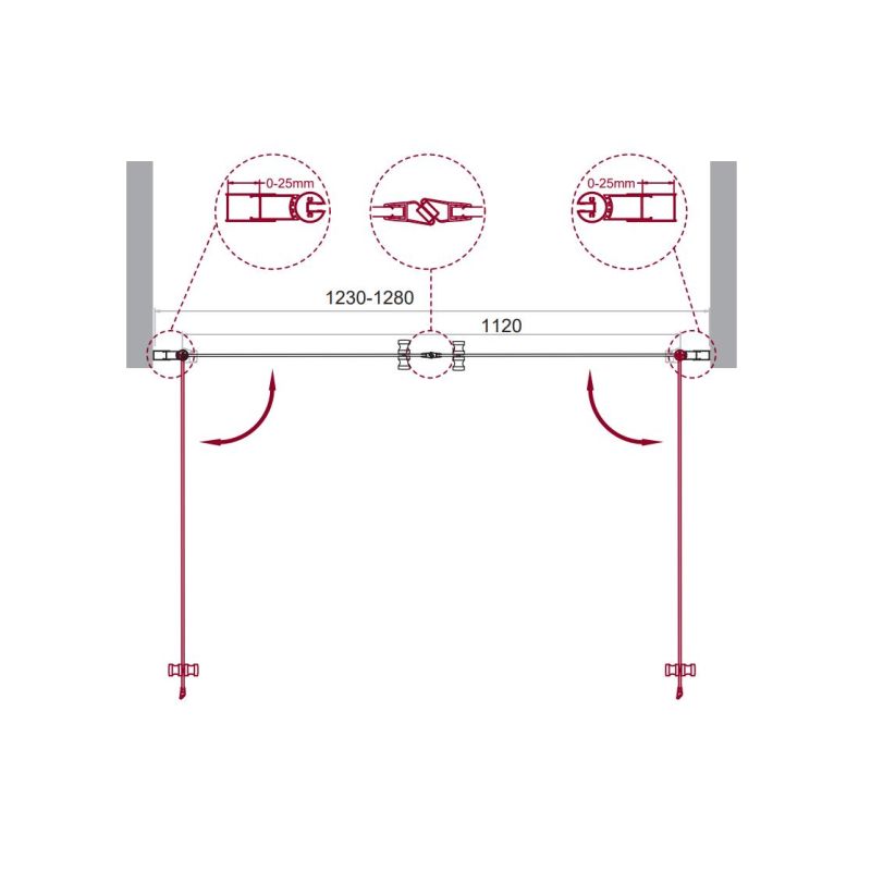 Душевая дверь BelBagno ETNA-B-2-130-C-Cr