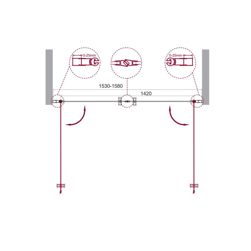 Душевая дверь BelBagno ETNA-B-2-160-C-Cr