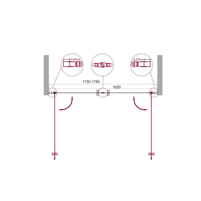 Душевая дверь BelBagno ETNA-B-2-180-C-Cr