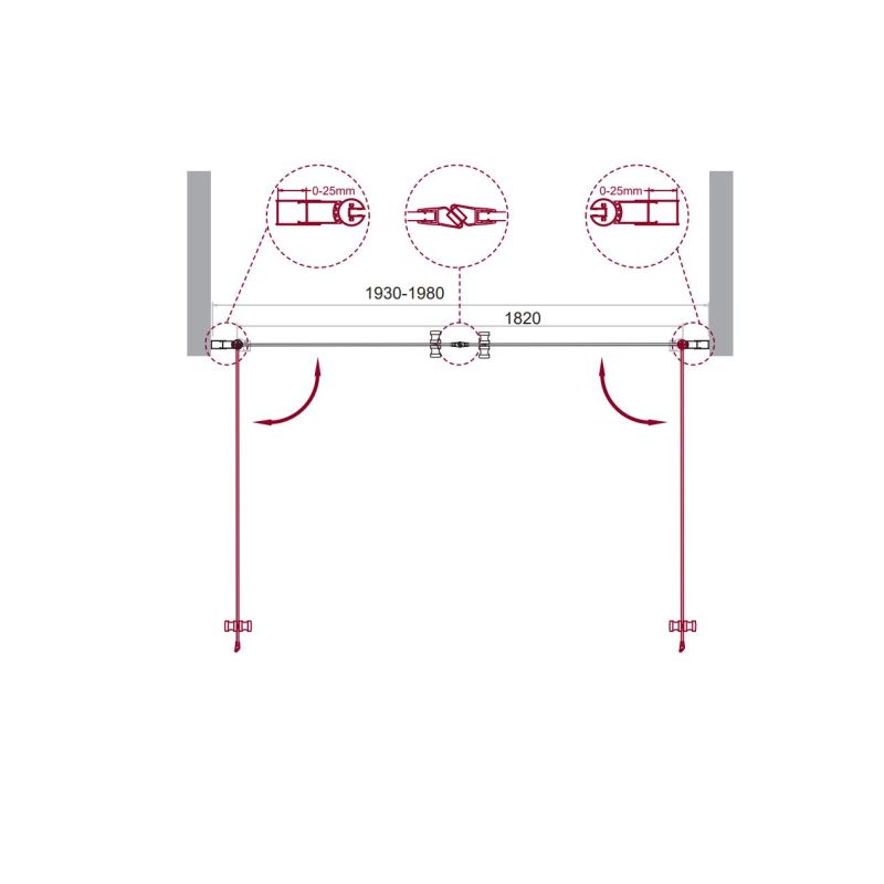 Душевая дверь BelBagno ETNA-B-2-200-C-Cr