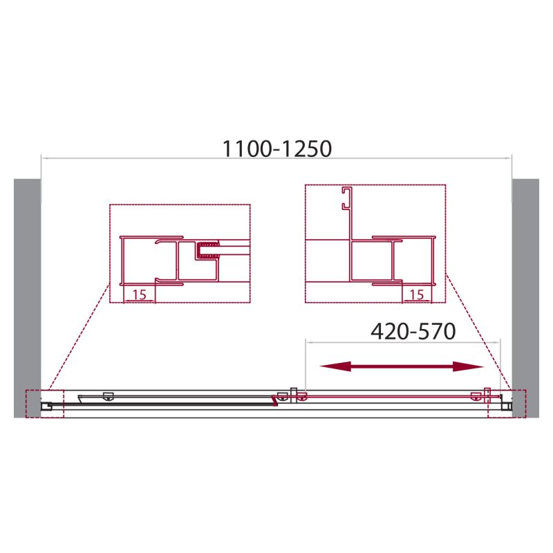Душевая дверь BelBagno UNIQUE-BF-1-110/125-P-Cr