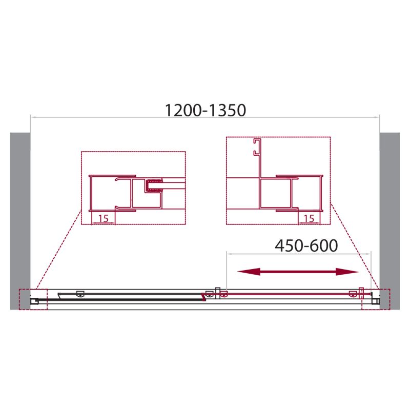 Душевая дверь BelBagno UNIQUE-BF-1-120/135-C-Cr