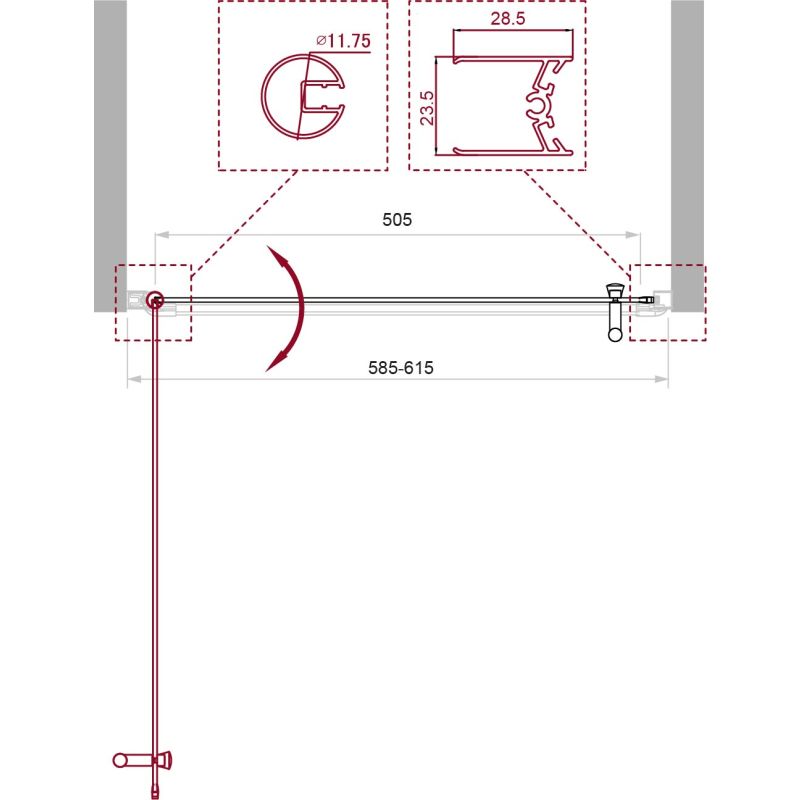 Душевая дверь BelBagno UNO-B-1-60-P-Cr