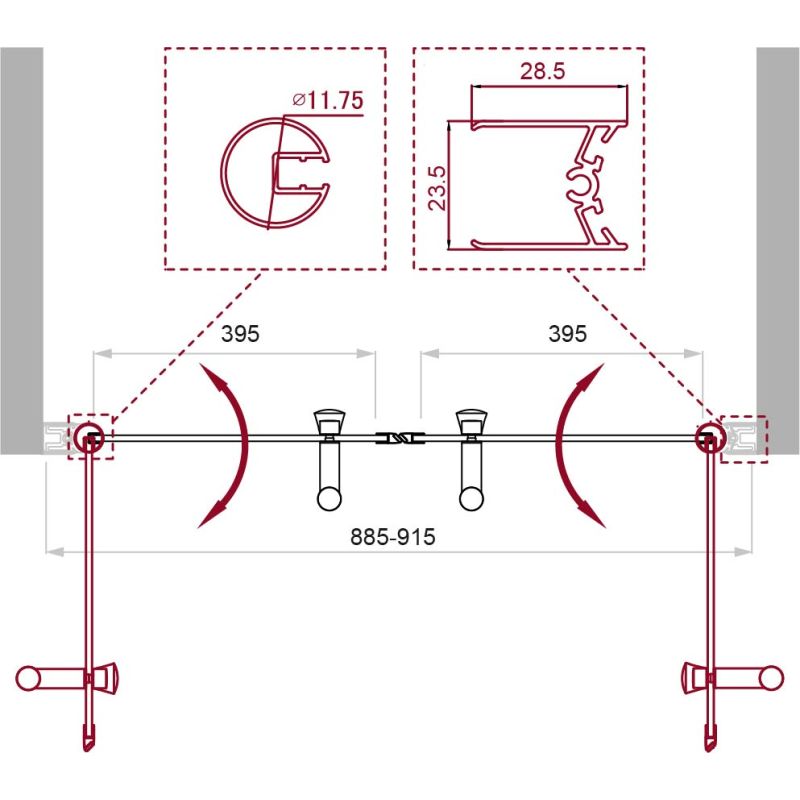 Душевая дверь BelBagno UNO-B-2-90-CH-Cr