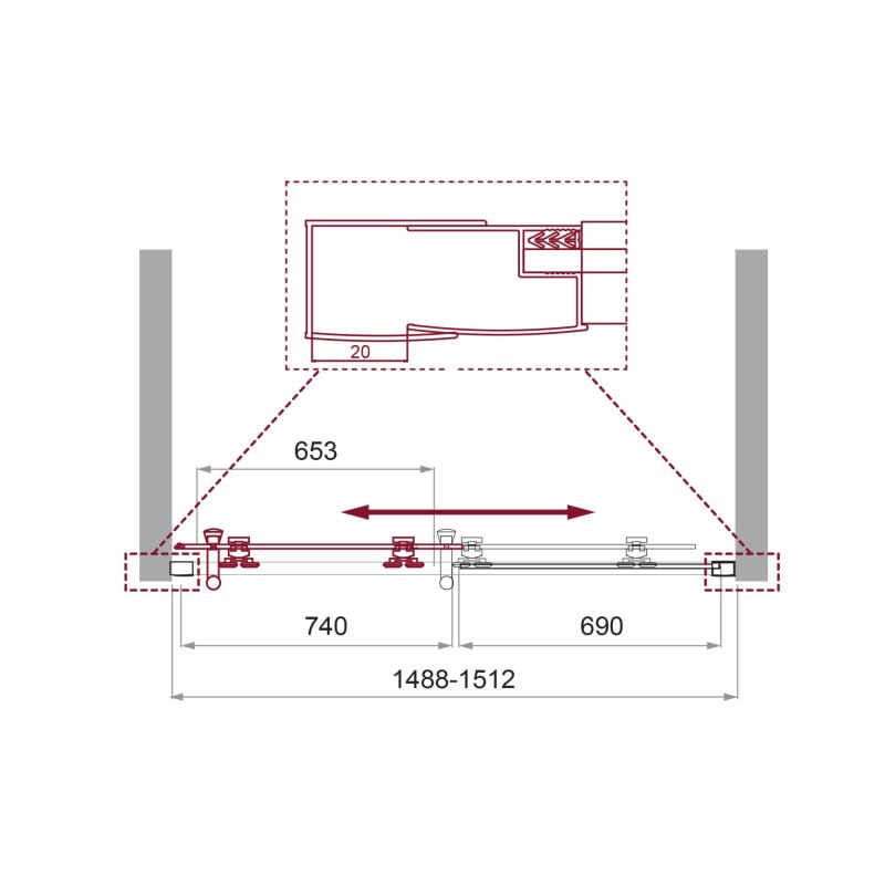 Душевая дверь BelBagno UNO-195-BF-1-150-P-Cr
