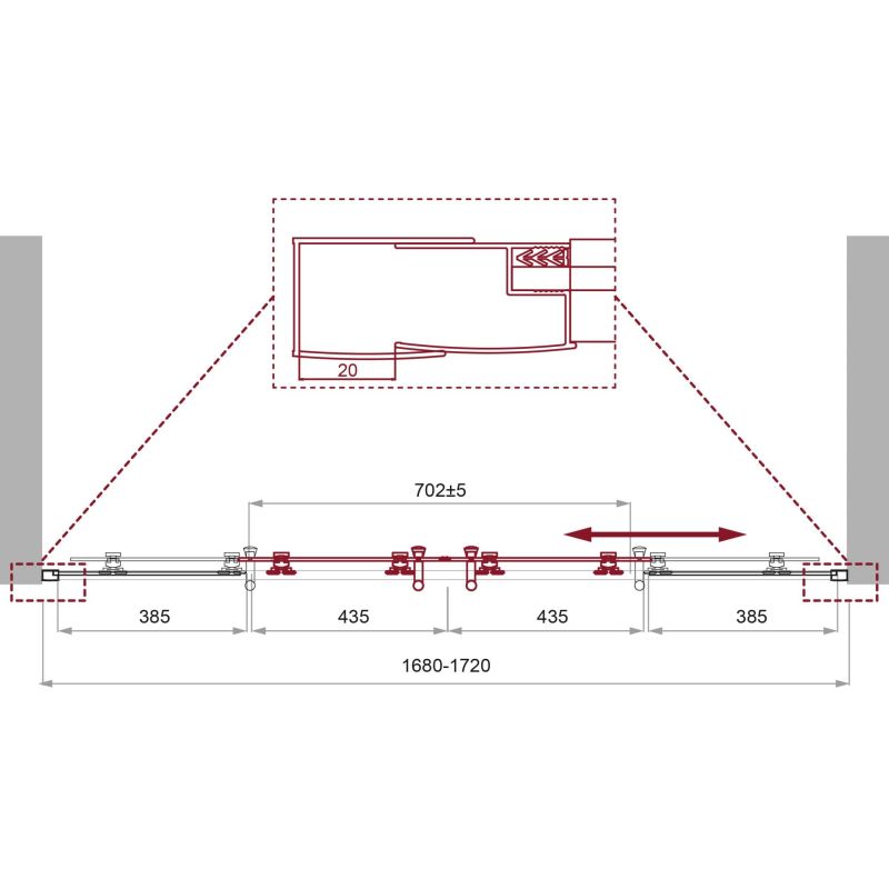 Душевая дверь BelBagno UNO-195-BF-2-170-C-Cr