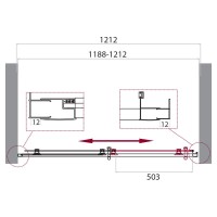 Душевая дверь BelBagno UNO-195-BF-1-120-C-NERO