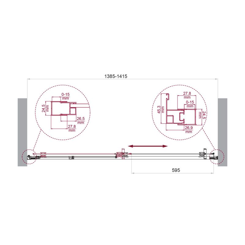 Душевая дверь BelBagno LUCE-BF-1-140-C-Cr