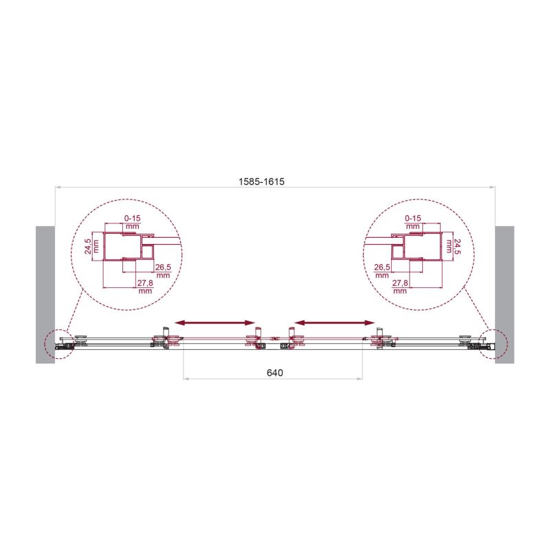 Душевая дверь BelBagno LUCE-BF-2-160-C-Cr