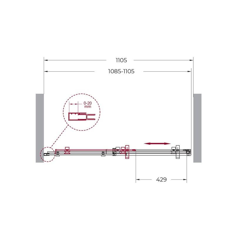 Душевая дверь BelBagno MARINO-BF-1-110-C-Cr