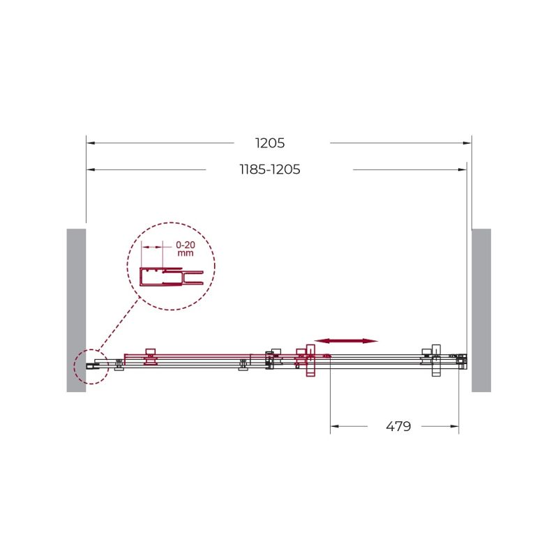 Душевая дверь BelBagno MARINO-BF-1-120-C-NERO