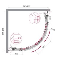 Душевой уголок BelBagno ACQUA-R-2-90-C-Cr