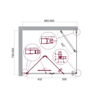 Душевой уголок BelBagno ALBANO-ASH-1-90/80-C-Cr