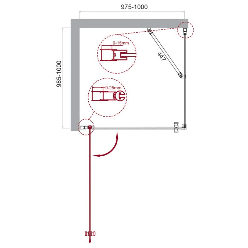 Душевой уголок BelBagno ETNA-A-1-100-C-Cr
