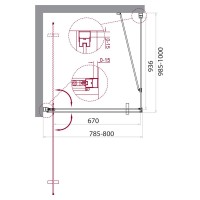 Душевой уголок BelBagno MARMI-AH-1-80/100-C-Cr