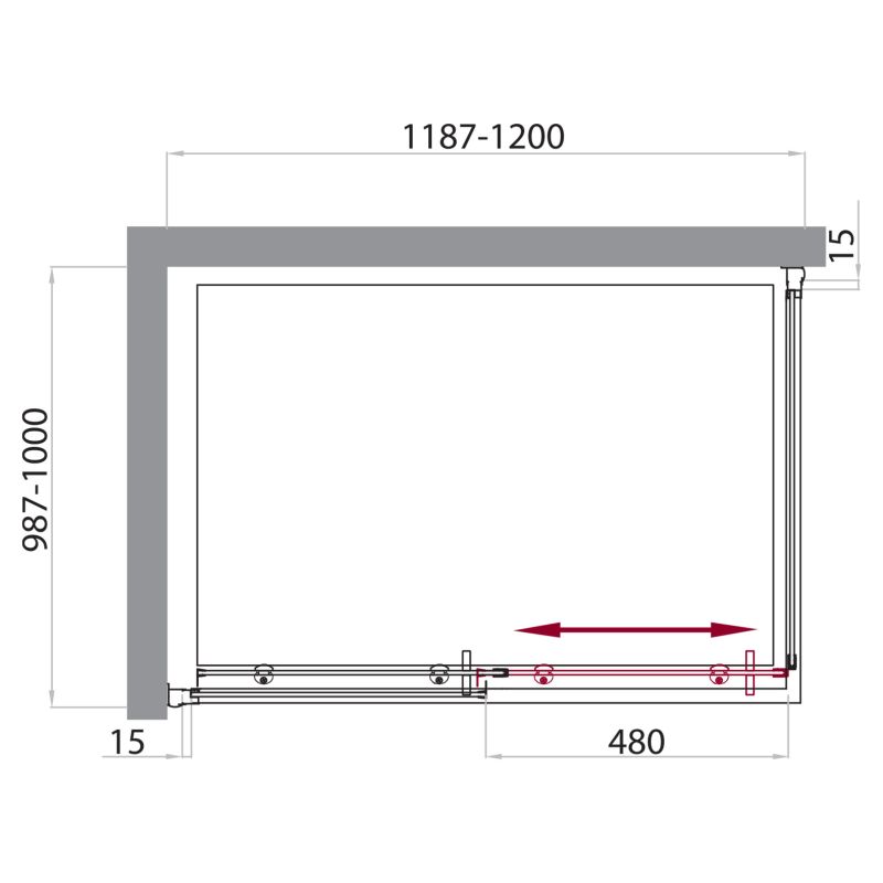 Душевой уголок BelBagno UNO-AH-1-120/100-C-Cr