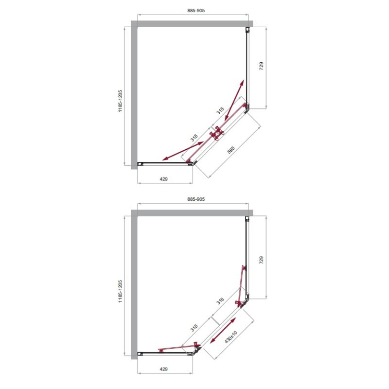 Душевой уголок BelBagno UNO-195-PH-2-120/90-C-Cr