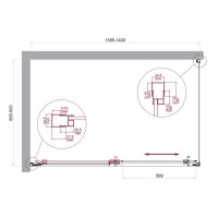 Душевой уголок BelBagno LUCE-AH-1-140/90-C-Cr
