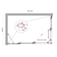 Душевой уголок BelBagno LUCE-AH-21-140/90-C-Cr