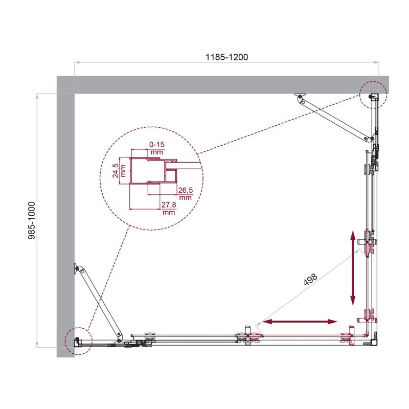 Душевой уголок BelBagno LUCE-AH-22-120/100-C-Cr