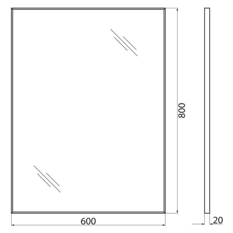 Зеркало BelBagno SPC-AL-600-800 Nero