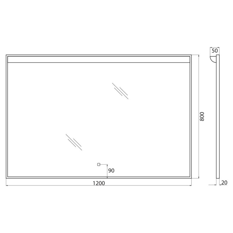 Зеркало BelBagno SPC-UNO-1200-800-TCH