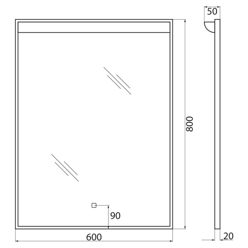 Зеркало BelBagno SPC-UNO-600-800-TCH