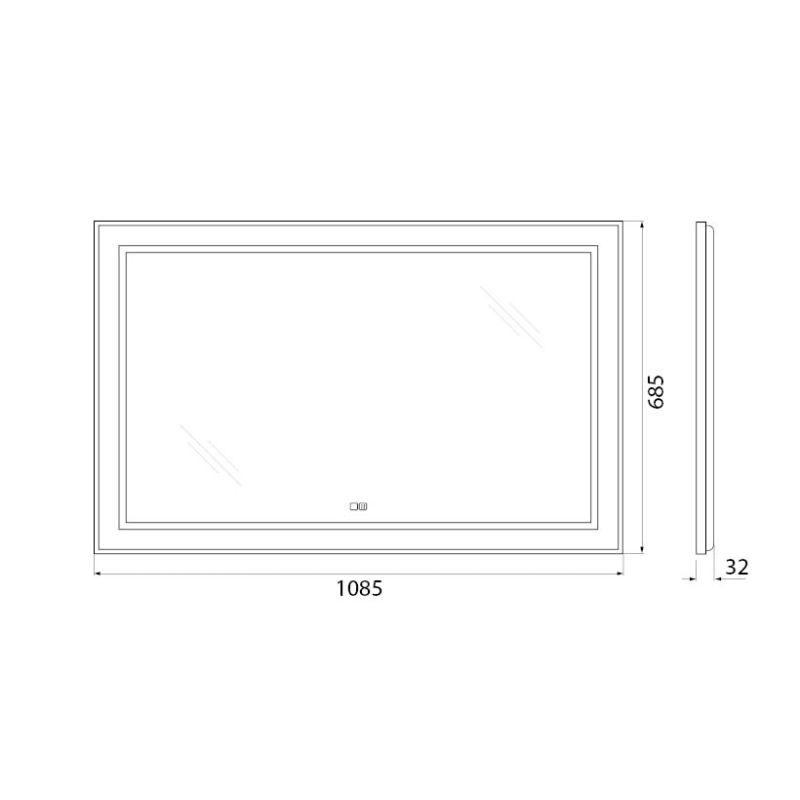 Зеркало BelBagno SPC-KRAFT-1085-685-TCH-WARM-NERO