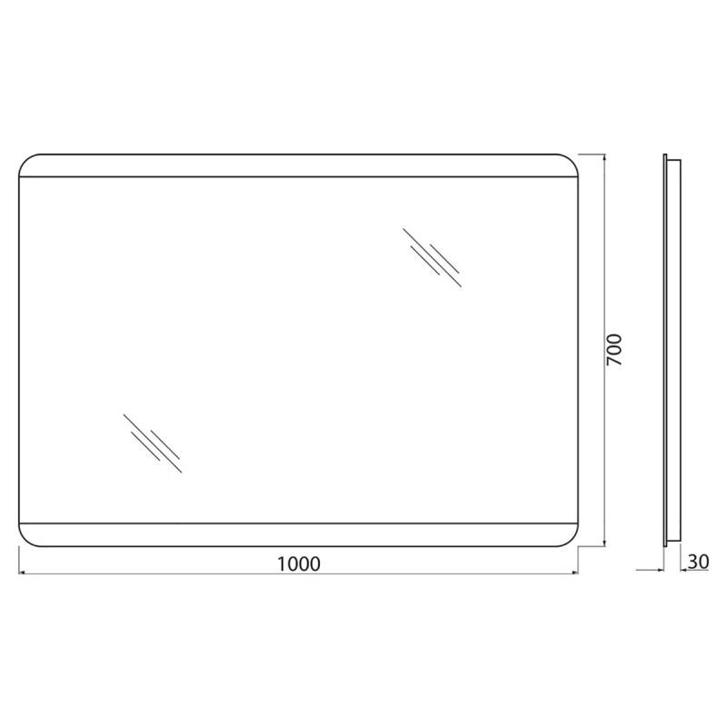 Зеркало BelBagno SPC-CEZ-1000-700-LED-BTN
